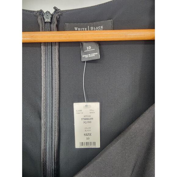 White House Black Market Black Midi Bodycon Dress Women's Size 10 - Picture 4 of 10